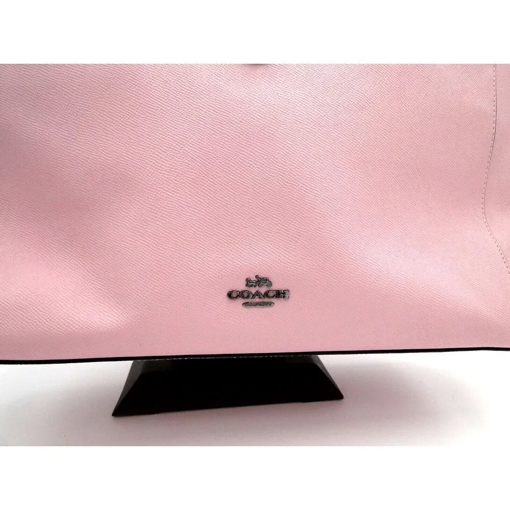 COACH Cross Grain Leather Large Folio Tote‎ Travel Luggage Business Bag Pink NWT - Picture 3 of 16
